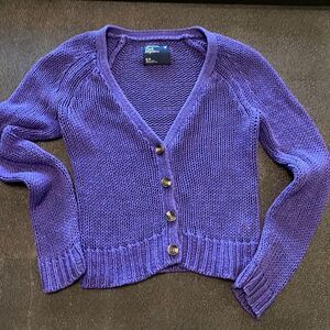 American Eagle Outfitters Purple Cardigan Size Medium